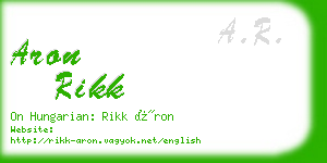 aron rikk business card